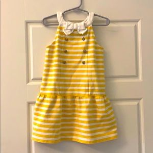 Janie & Jack Yellow and White Striped Sailor Dress